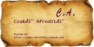 Czakó Afrodité névjegykártya